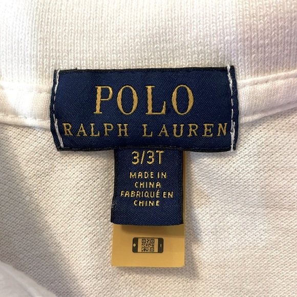 Polo Ralph Lauren toddler white short sleeve polo, size 3T - Picture 3 of 4